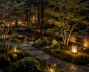 夜の庭園